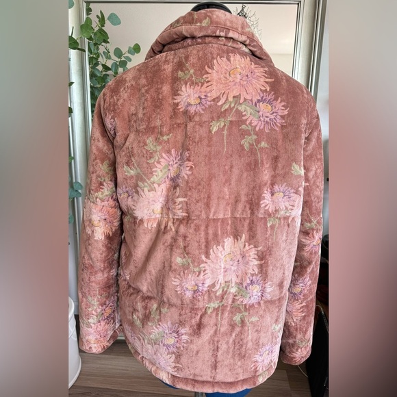 Anthropologie Edie Corduroy Floral Puffer Jacket Size S - Picture 6 of 15